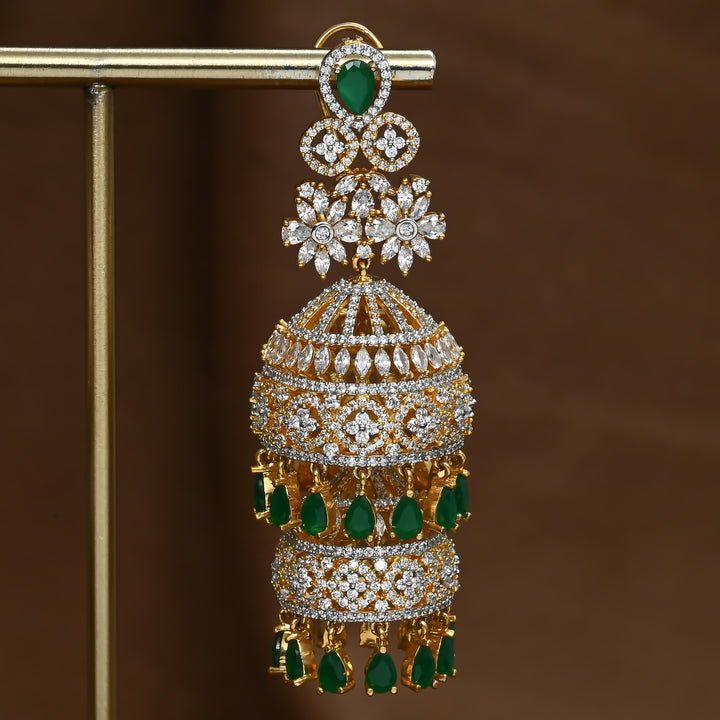 CZ Emerald Jhumka