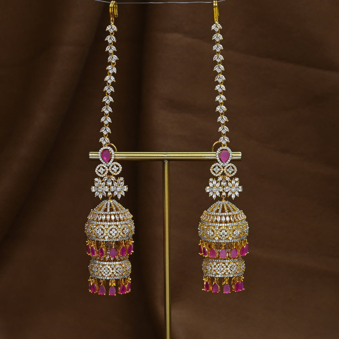 CZ Ruby Jhumka