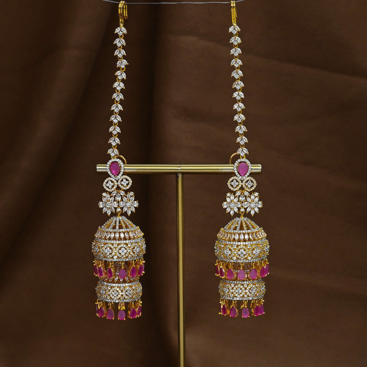 CZ Ruby Jhumka