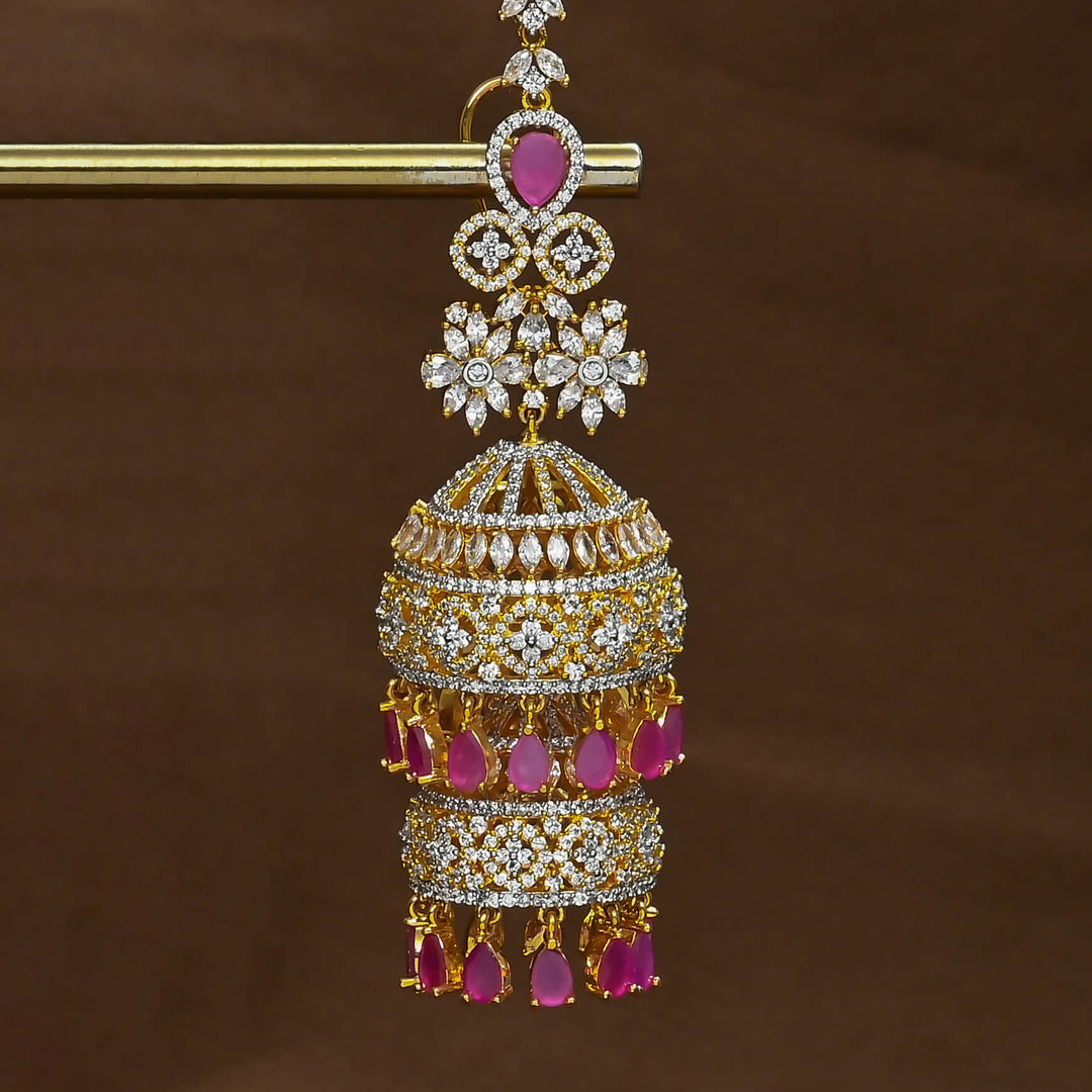 CZ Ruby Jhumka