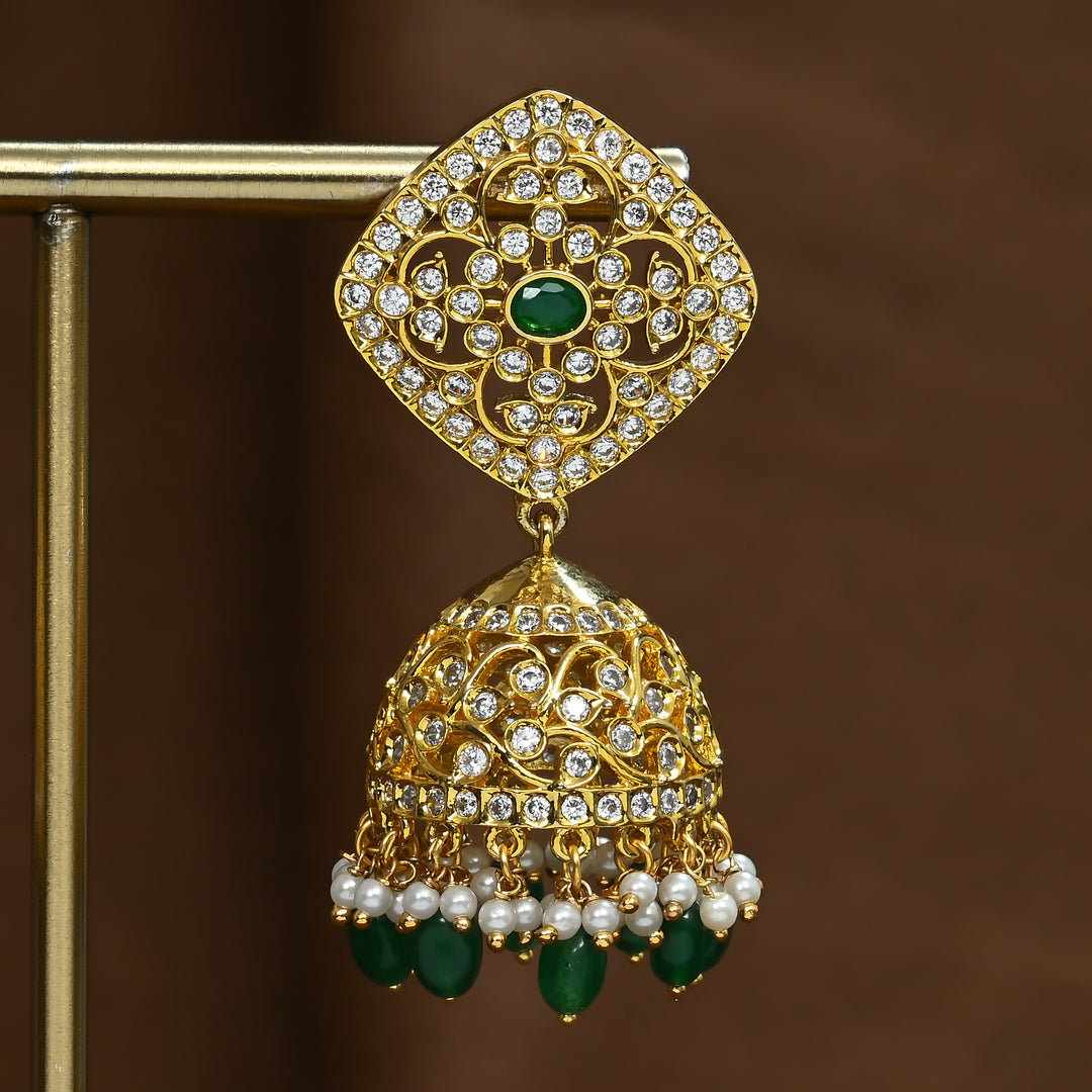 CZ Emerald Jhumka