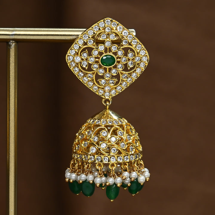 CZ Emerald Jhumka