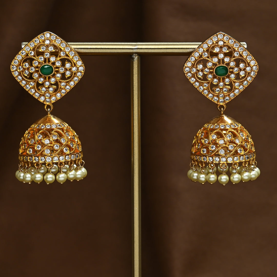 CZ Emerald Jhumka