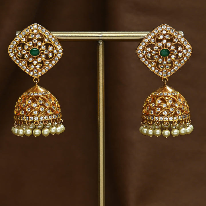 CZ Emerald Jhumka
