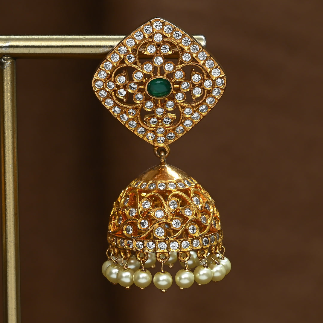 CZ Emerald Jhumka