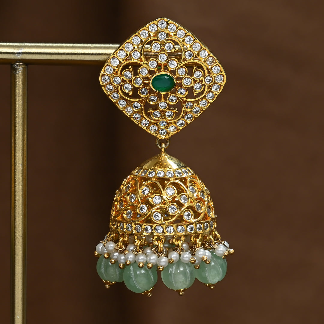 CZ Emerald Jhumka
