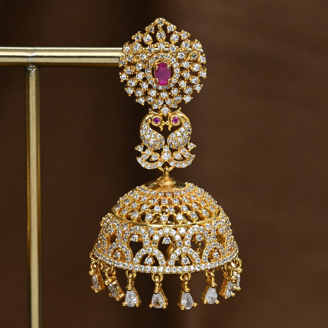 CZ Ruby Jhumka