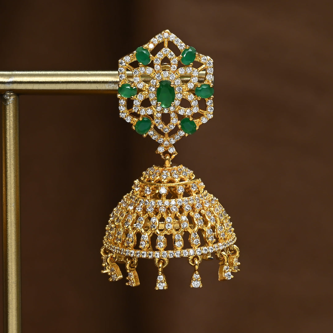 CZ Emerald Jhumka
