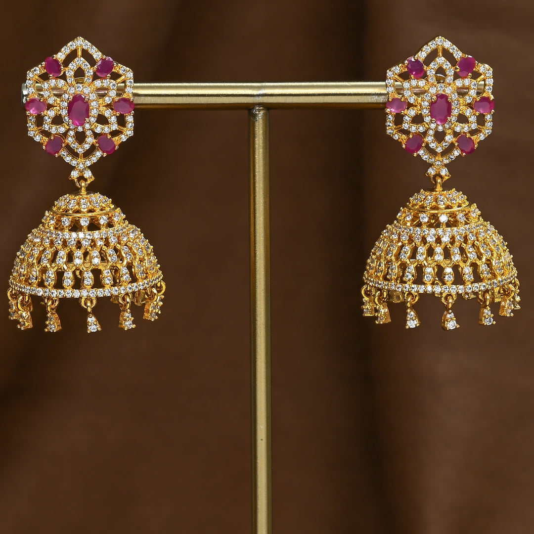 CZ Ruby Jhumka