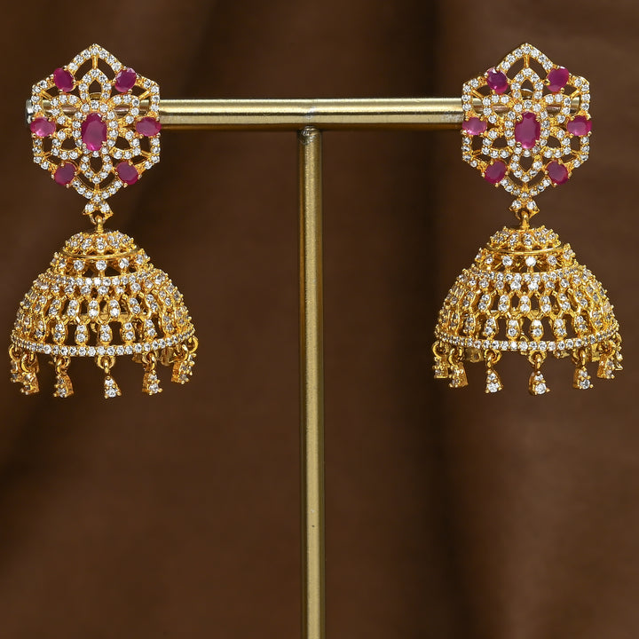 CZ Ruby Jhumka