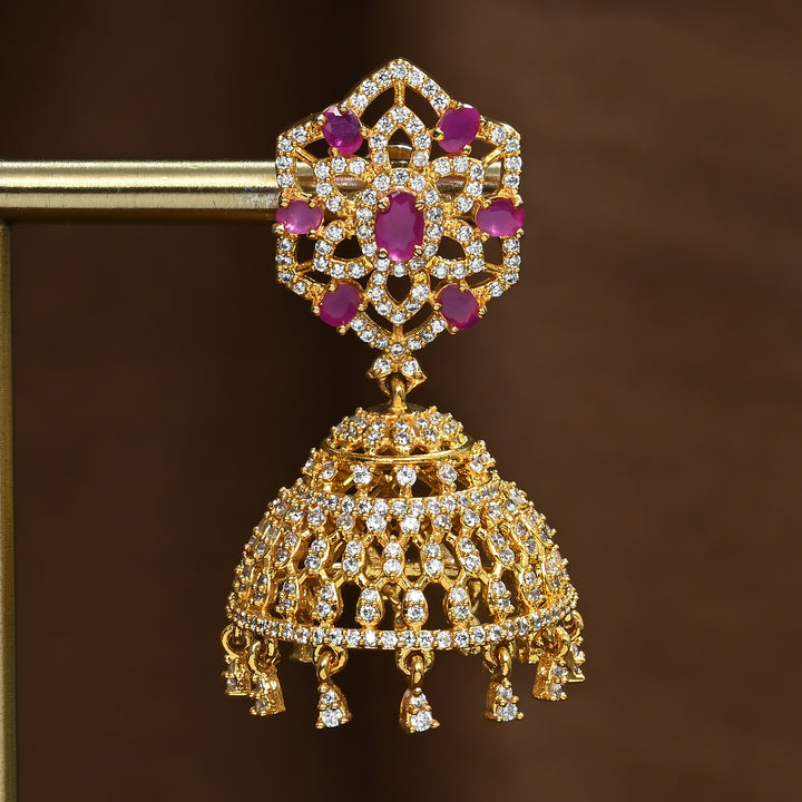 CZ Ruby Jhumka