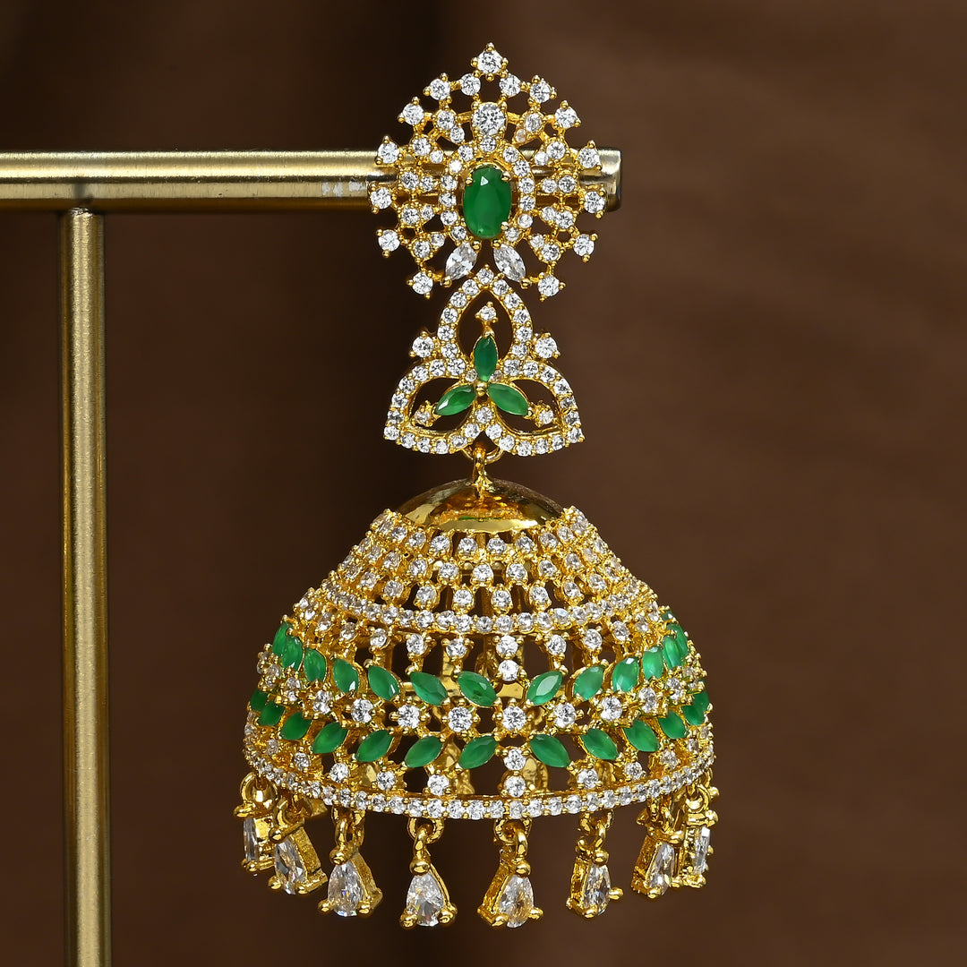 CZ Emerald Jhumka