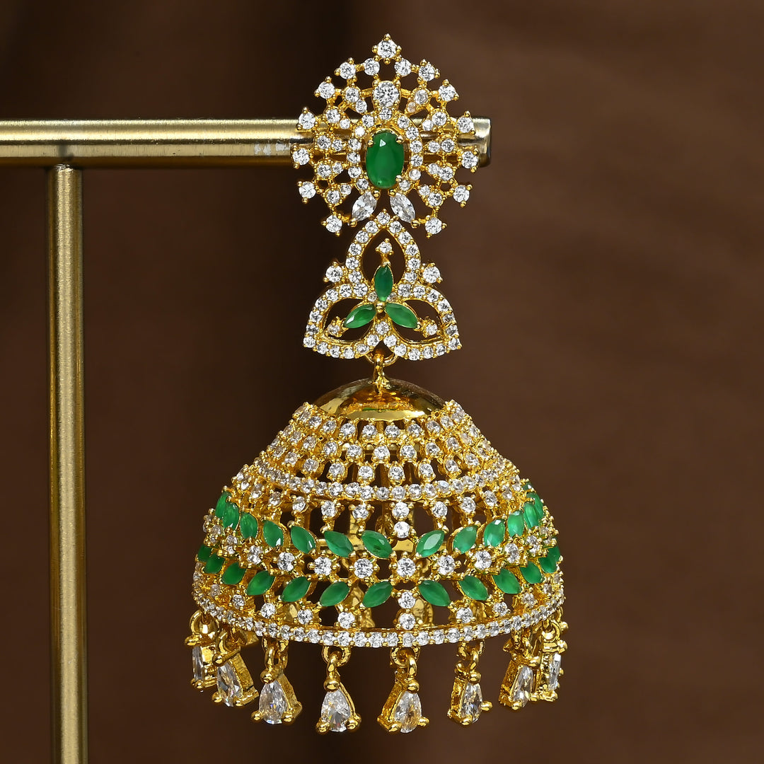 CZ Emerald Jhumka