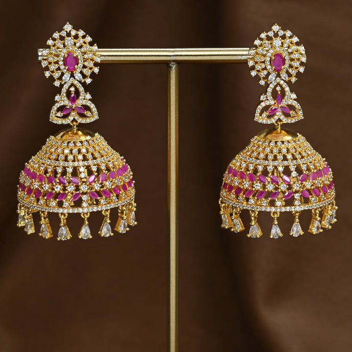CZ Ruby Jhumka