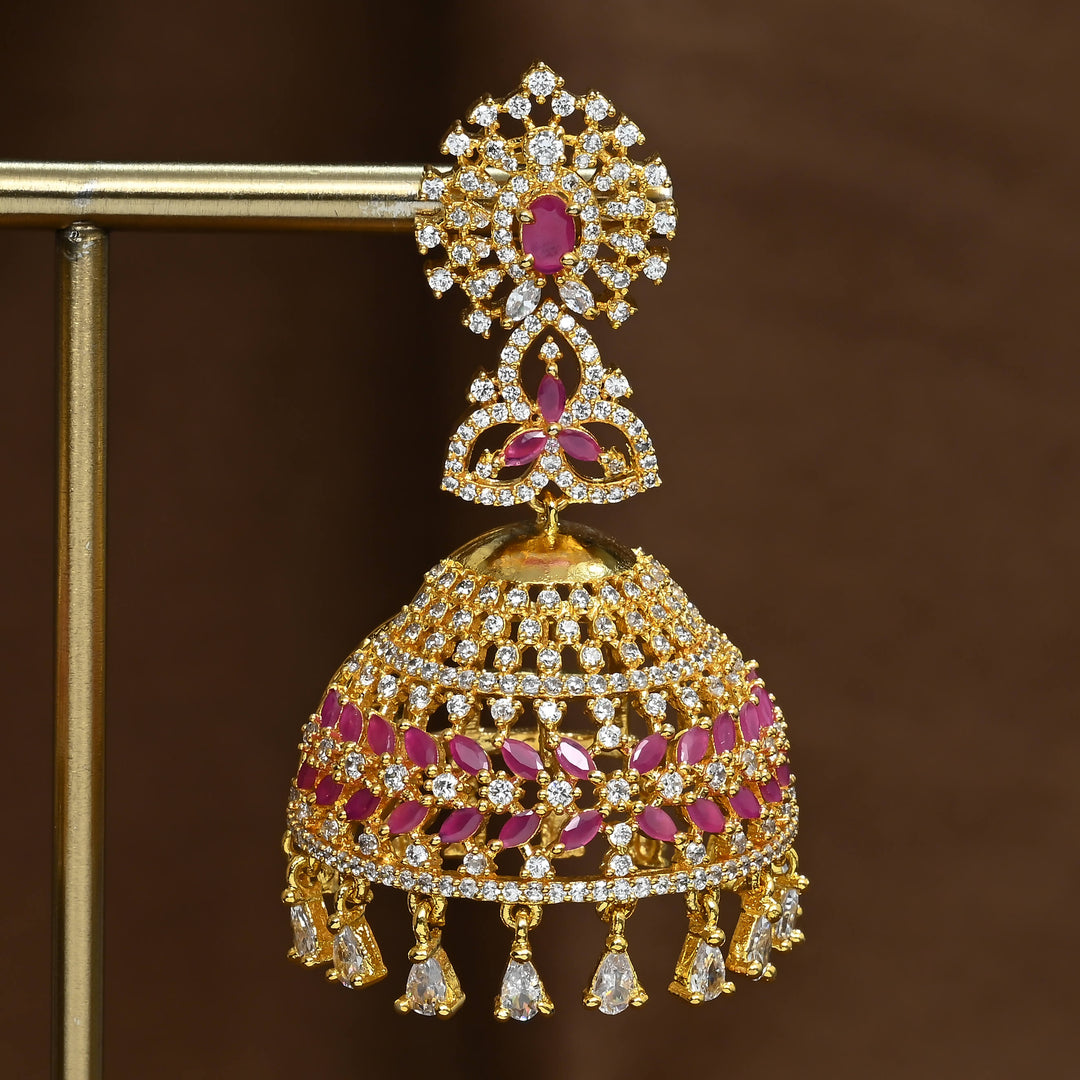 CZ Ruby Jhumka