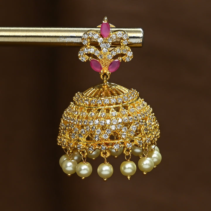 CZ Ruby Jhumka