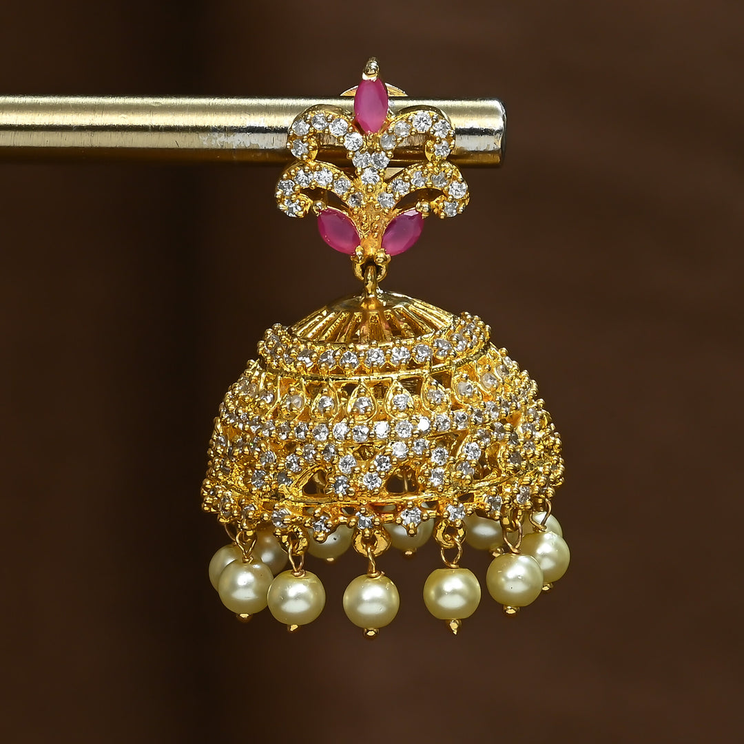 CZ Ruby Jhumka