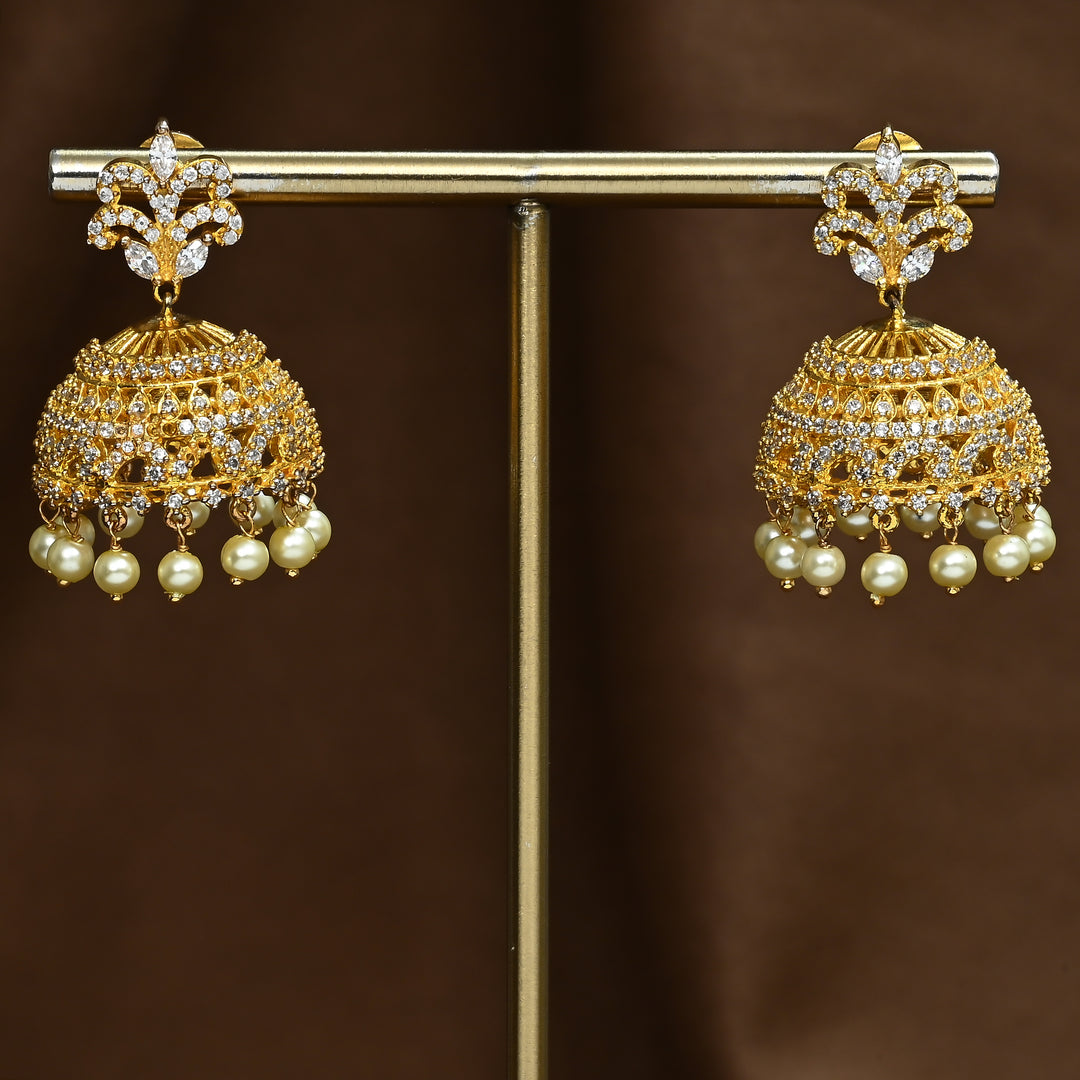CZ Jhumka Earrings