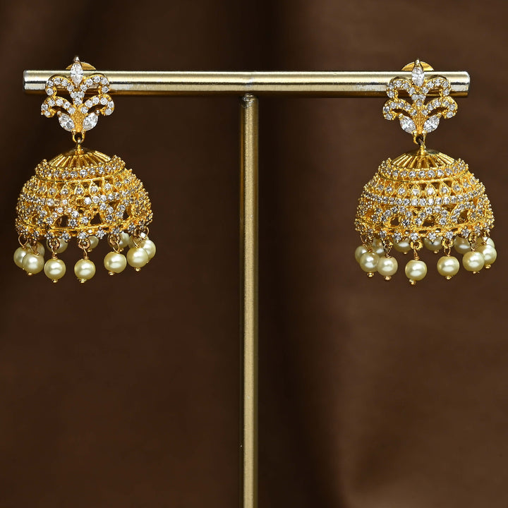 CZ Jhumka Earrings