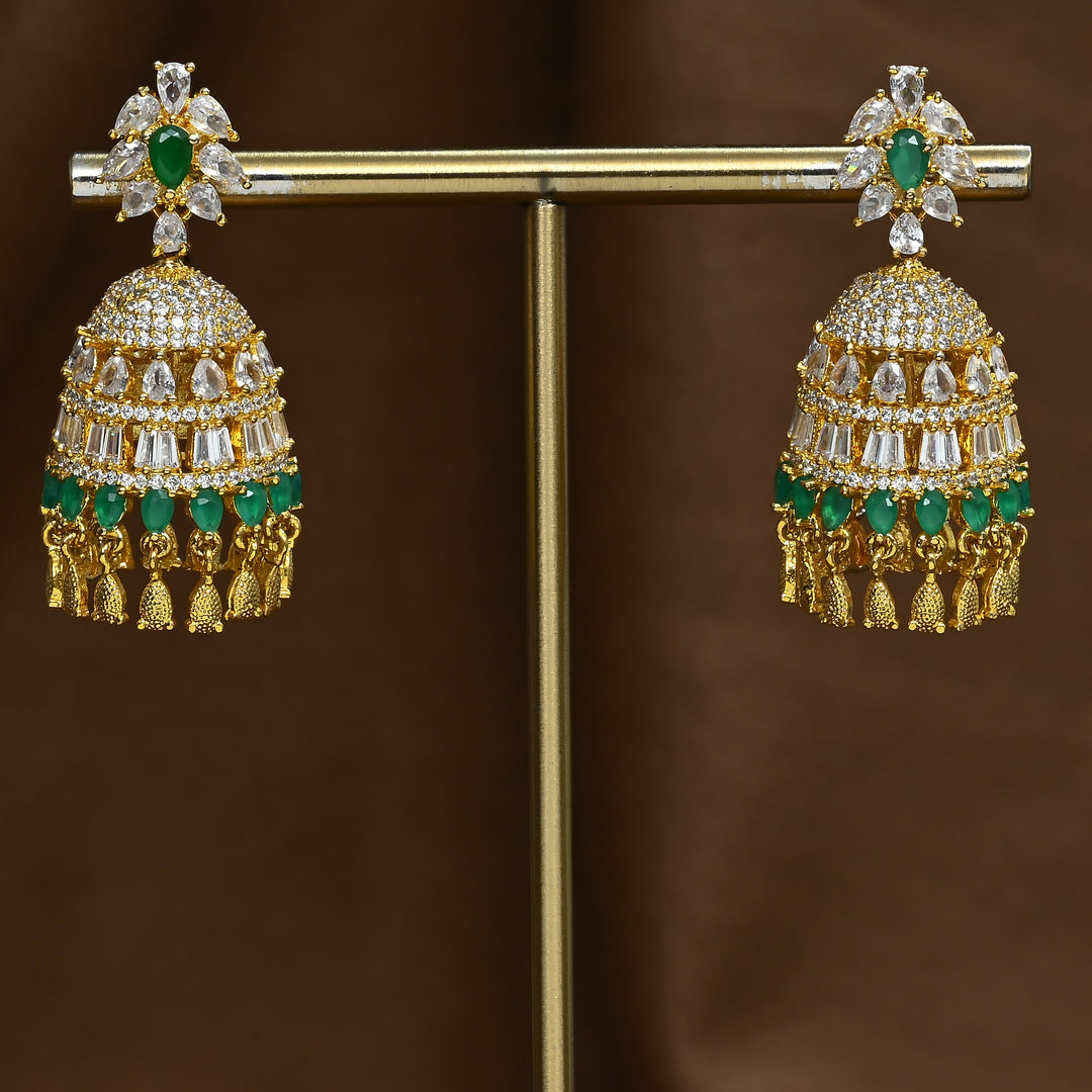 CZ Emerald Jhumka