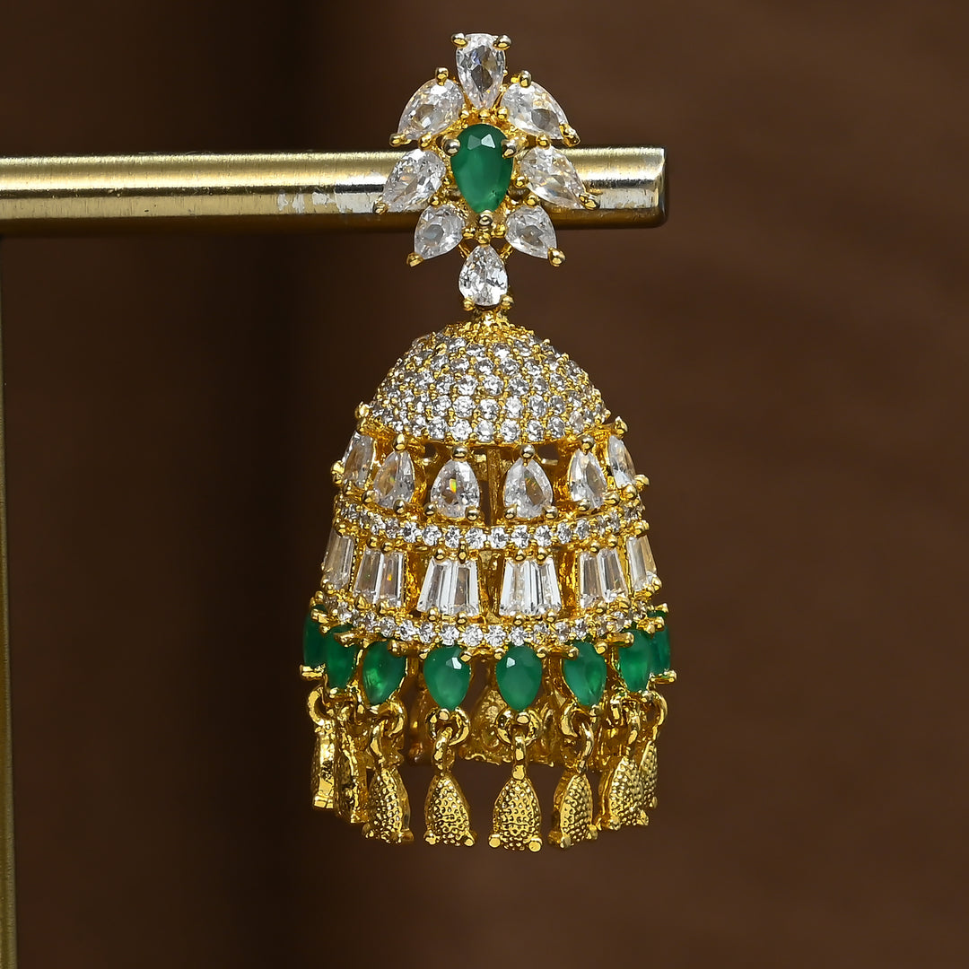 CZ Emerald Jhumka