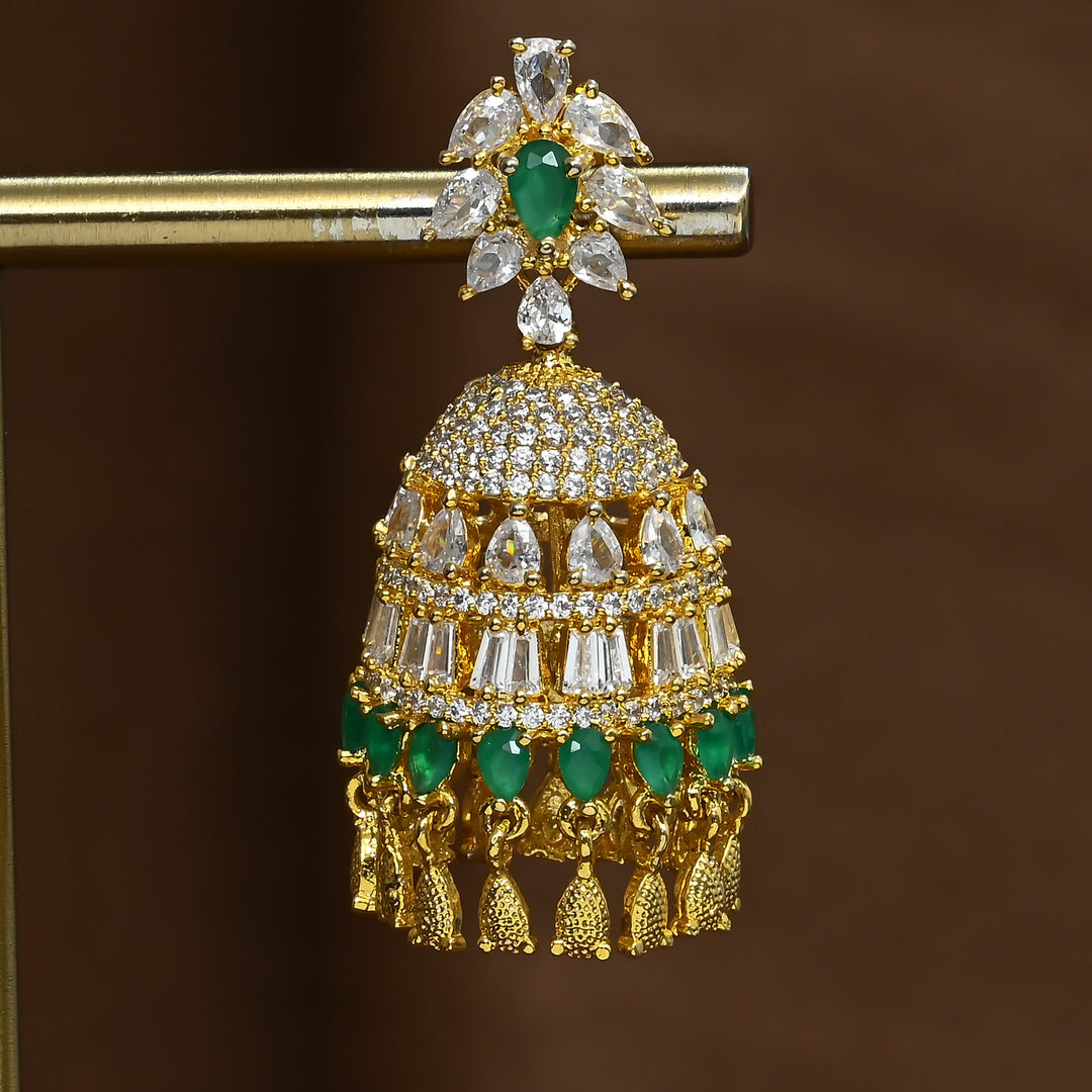 CZ Emerald Jhumka