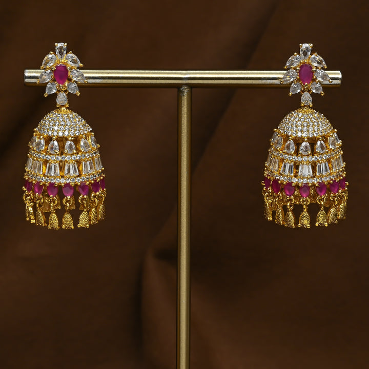 CZ Ruby Jhumka