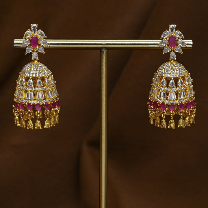 CZ Ruby Jhumka