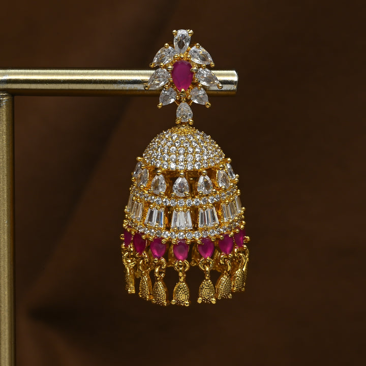 CZ Ruby Jhumka