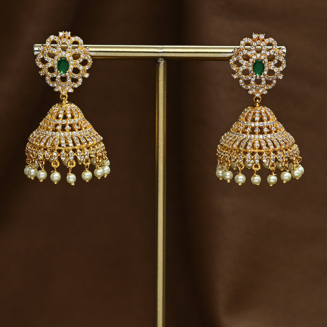 CZ Emerald Jhumka
