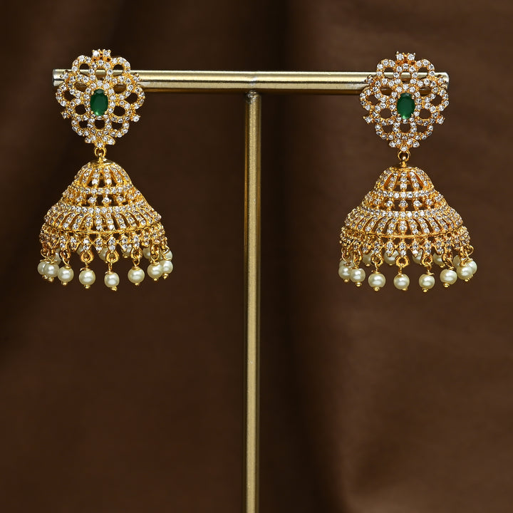 CZ Emerald Jhumka