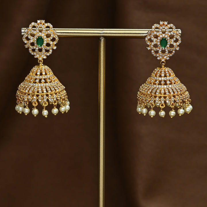 CZ Emerald Jhumka