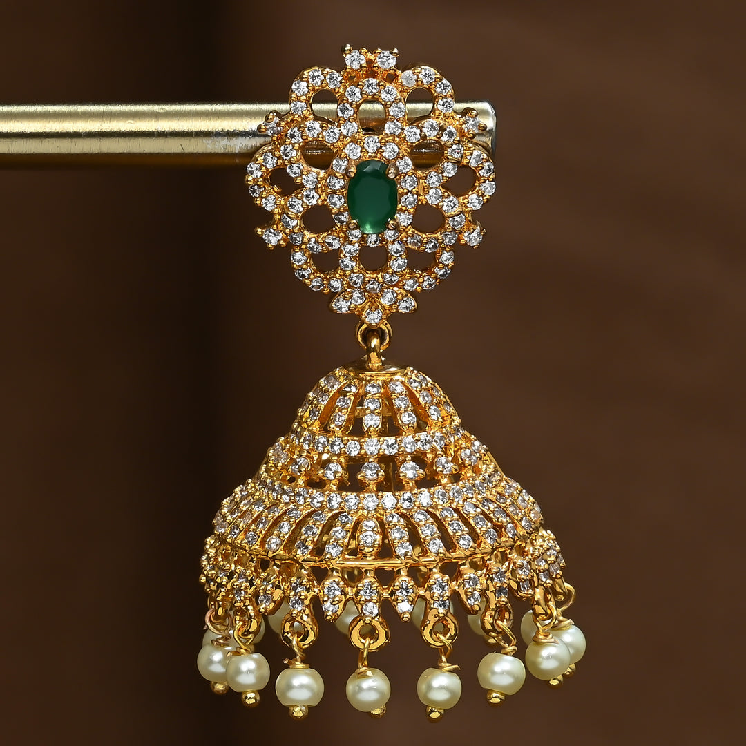 CZ Emerald Jhumka