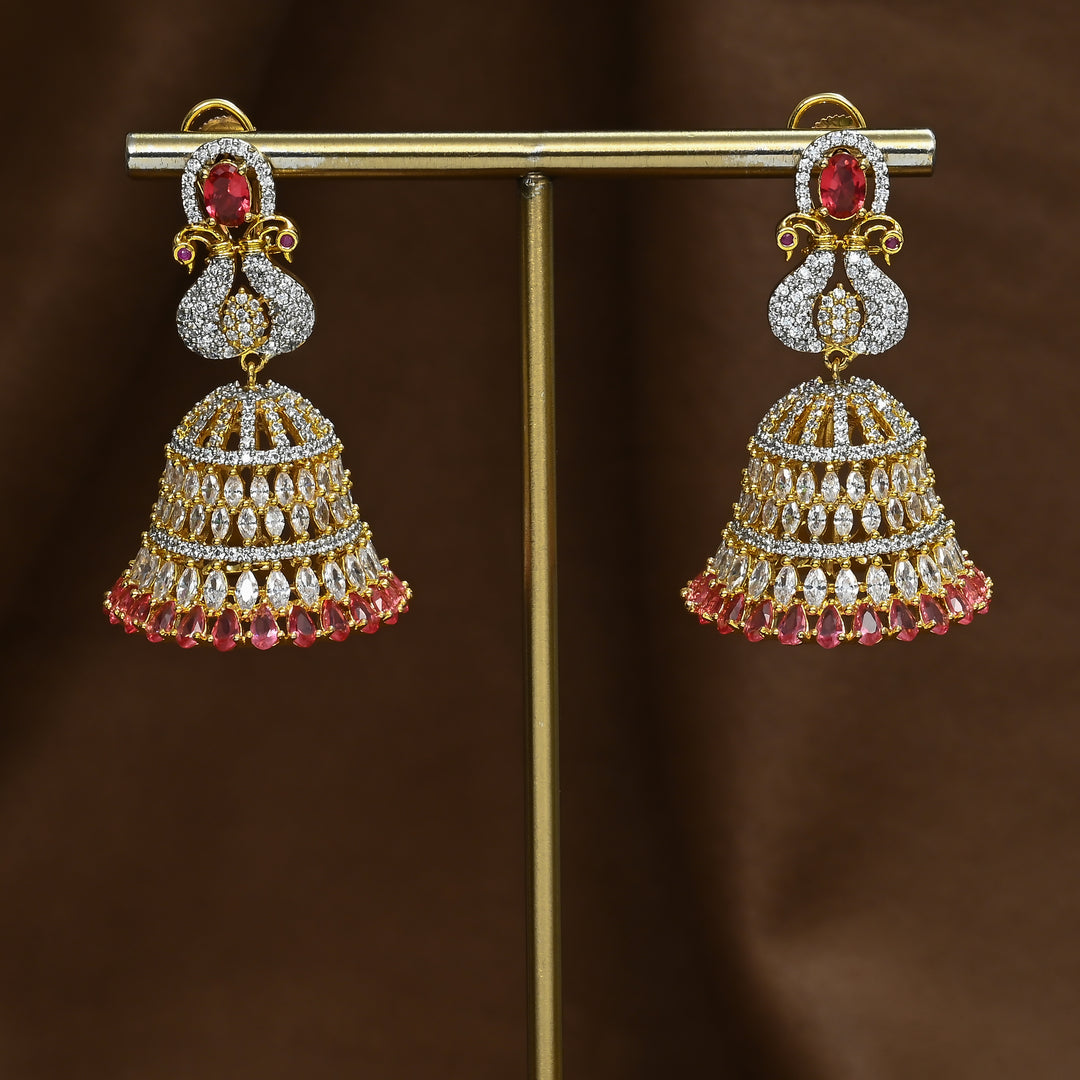 CZ Ruby Jhumka
