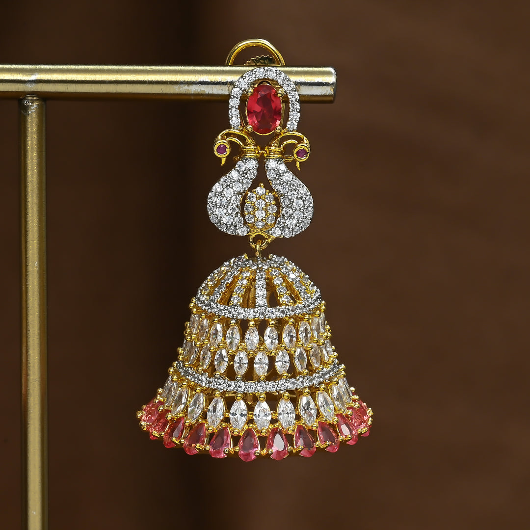 CZ Ruby Jhumka