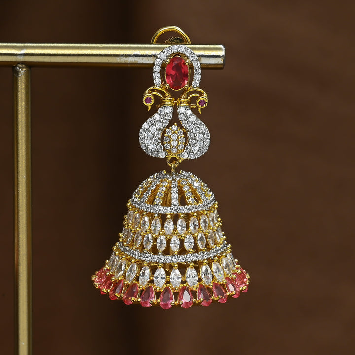 CZ Ruby Jhumka