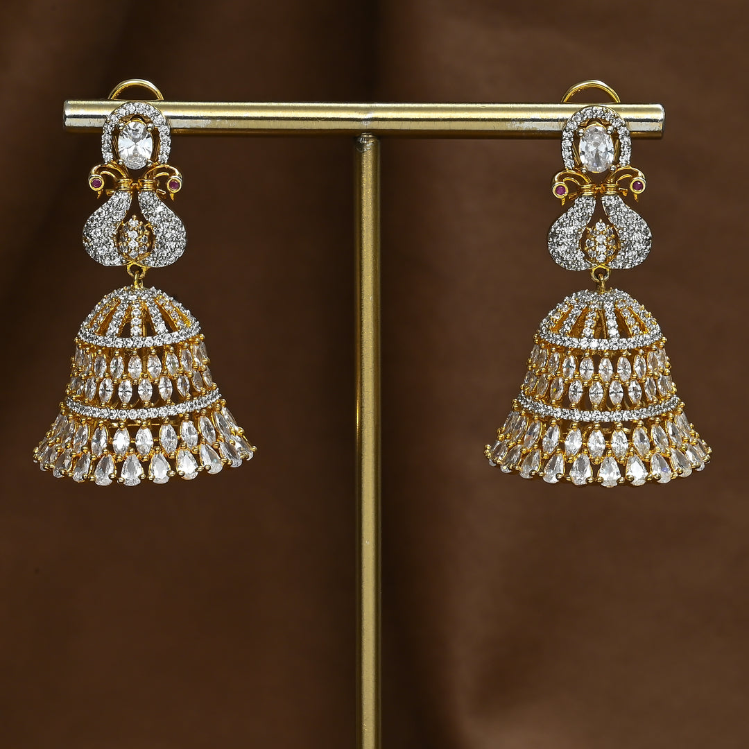 CZ Jhumka Earrings