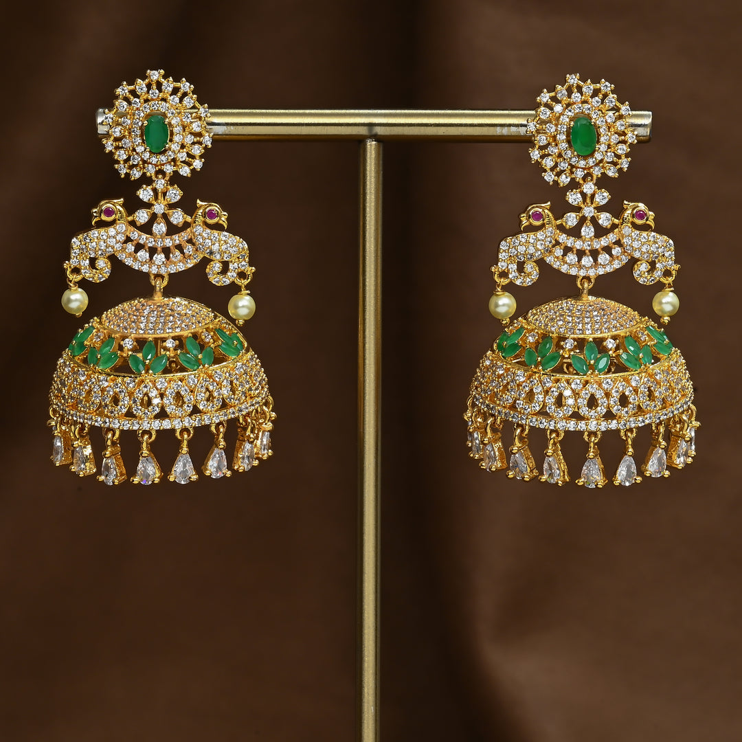 CZ Emerald Jhumka