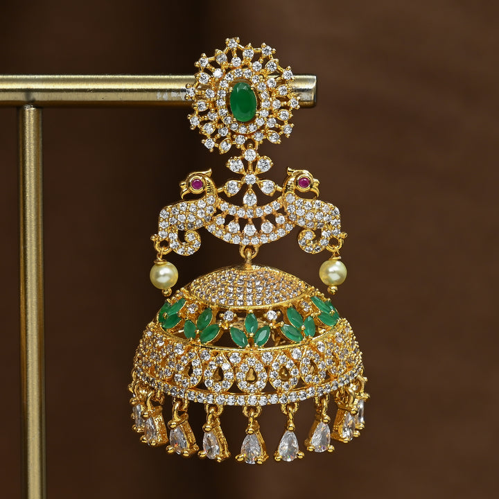 CZ Emerald Jhumka