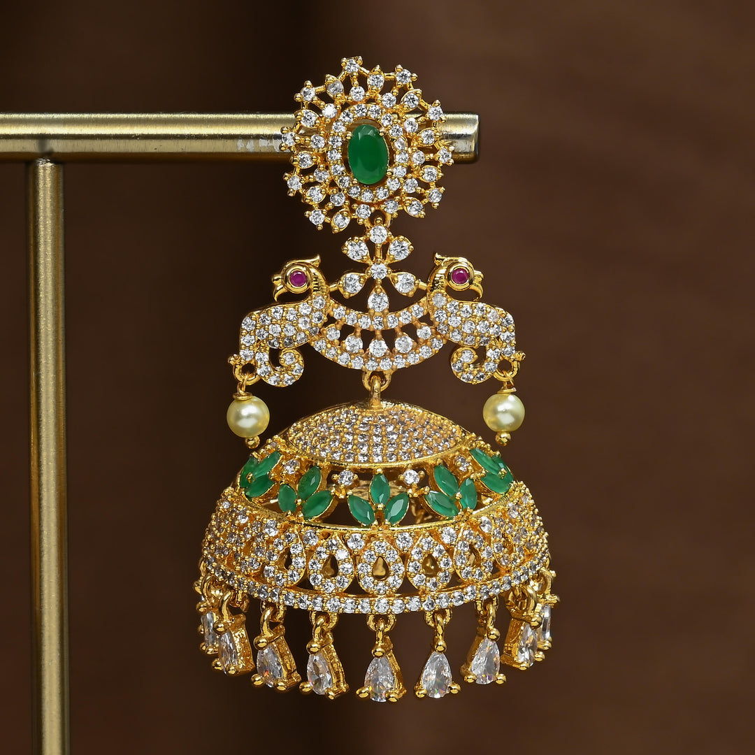 CZ Emerald Jhumka