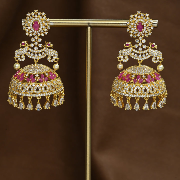 CZ Ruby Jhumka