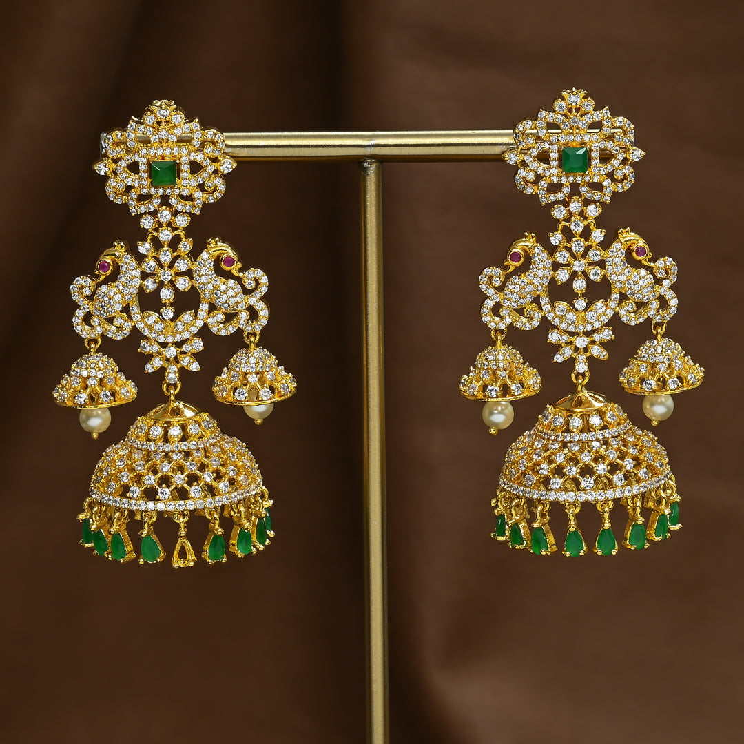 CZ Emerald Jhumka