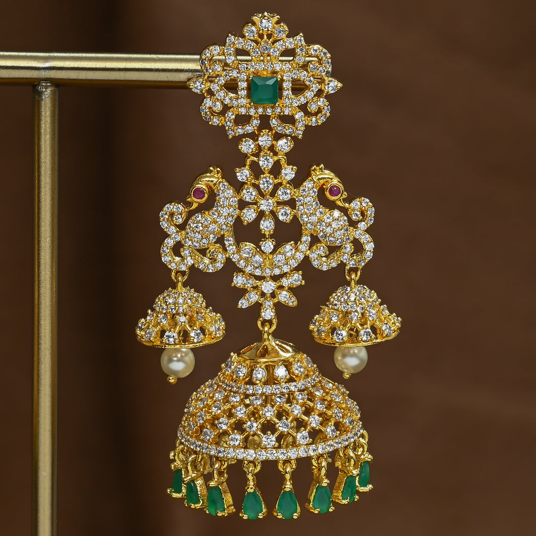 CZ Emerald Jhumka