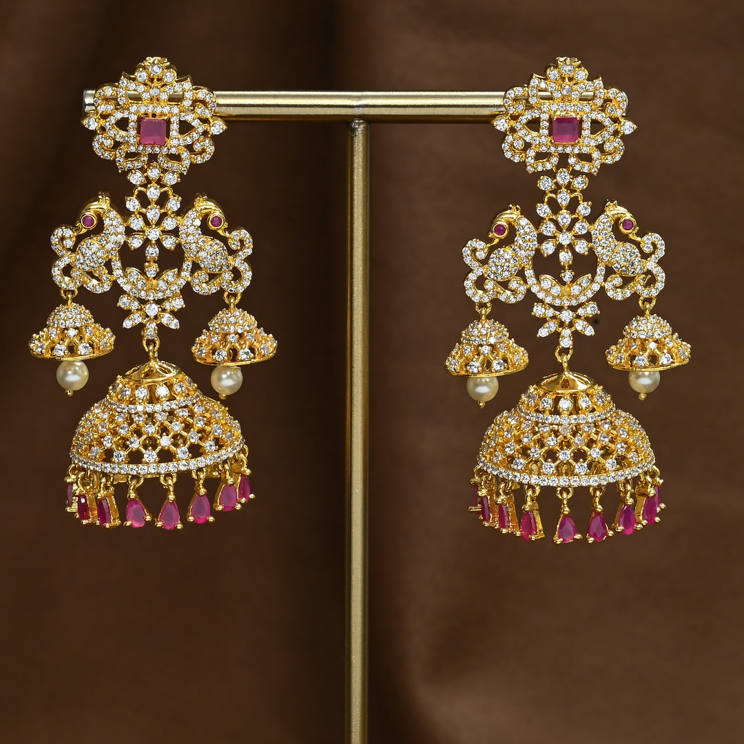 CZ Ruby Jhumka