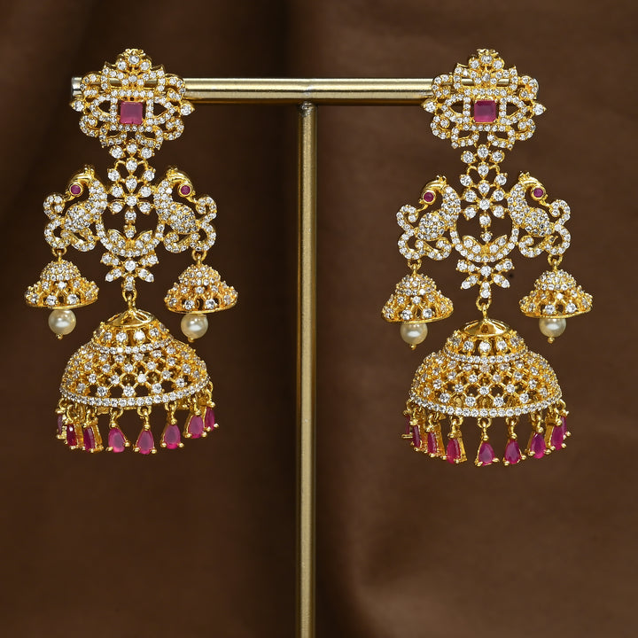 CZ Ruby Jhumka