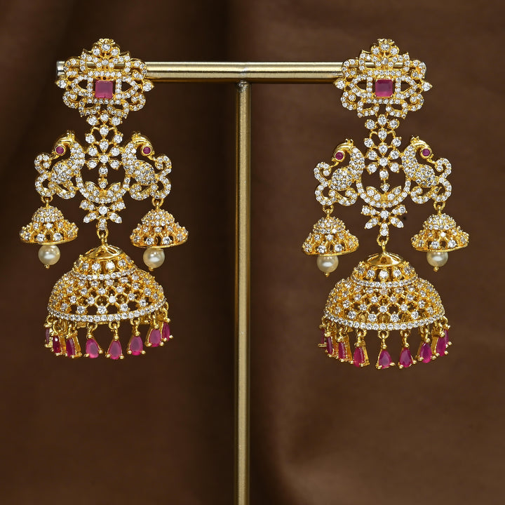 CZ Ruby Jhumka