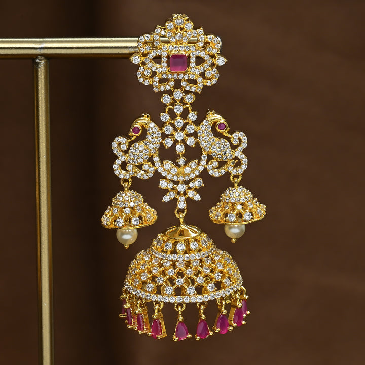 CZ Ruby Jhumka