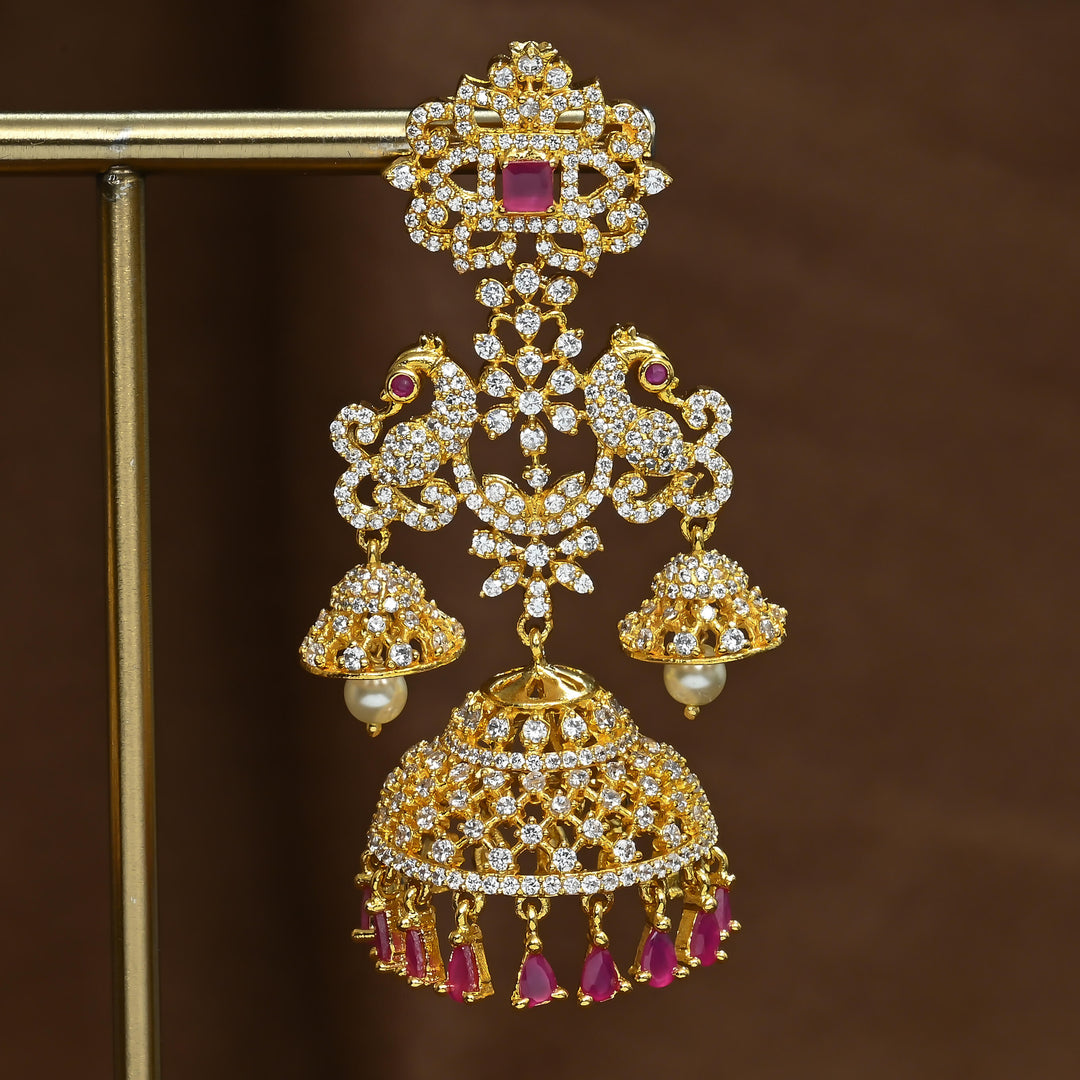 CZ Ruby Jhumka