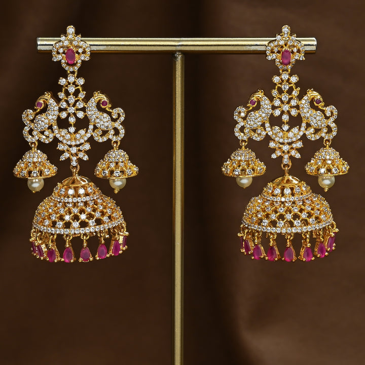 CZ Ruby Jhumka