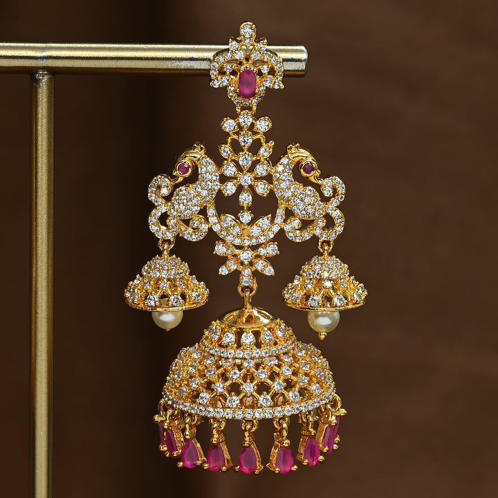 CZ Ruby Jhumka